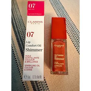 NIB Clarins Lip Comfort Oil Shimmer in 07 Red Hot